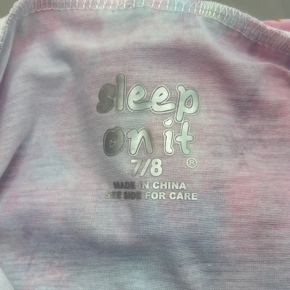 Unicorn Tie-Dye Nightgown with White Fuzzy Unicorn 🦄 Slippers